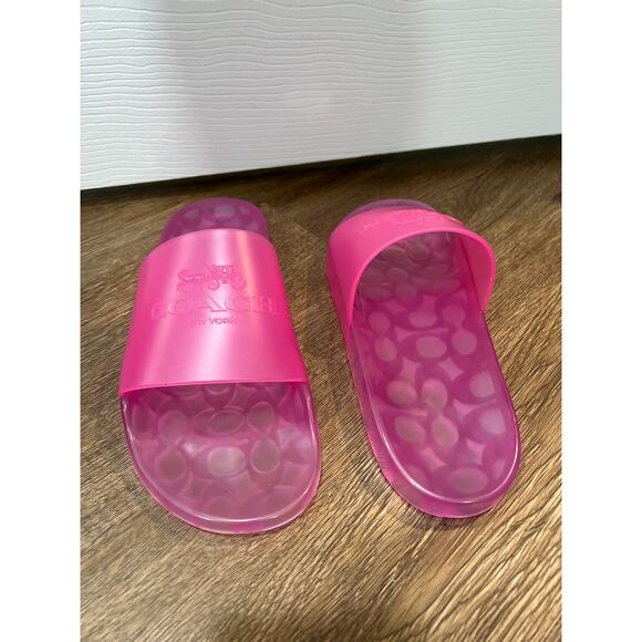 Hot Pink Jelly Coach Ulyssa Pool Slides US 10B, EUR 40.5 - Picture 2 of 7